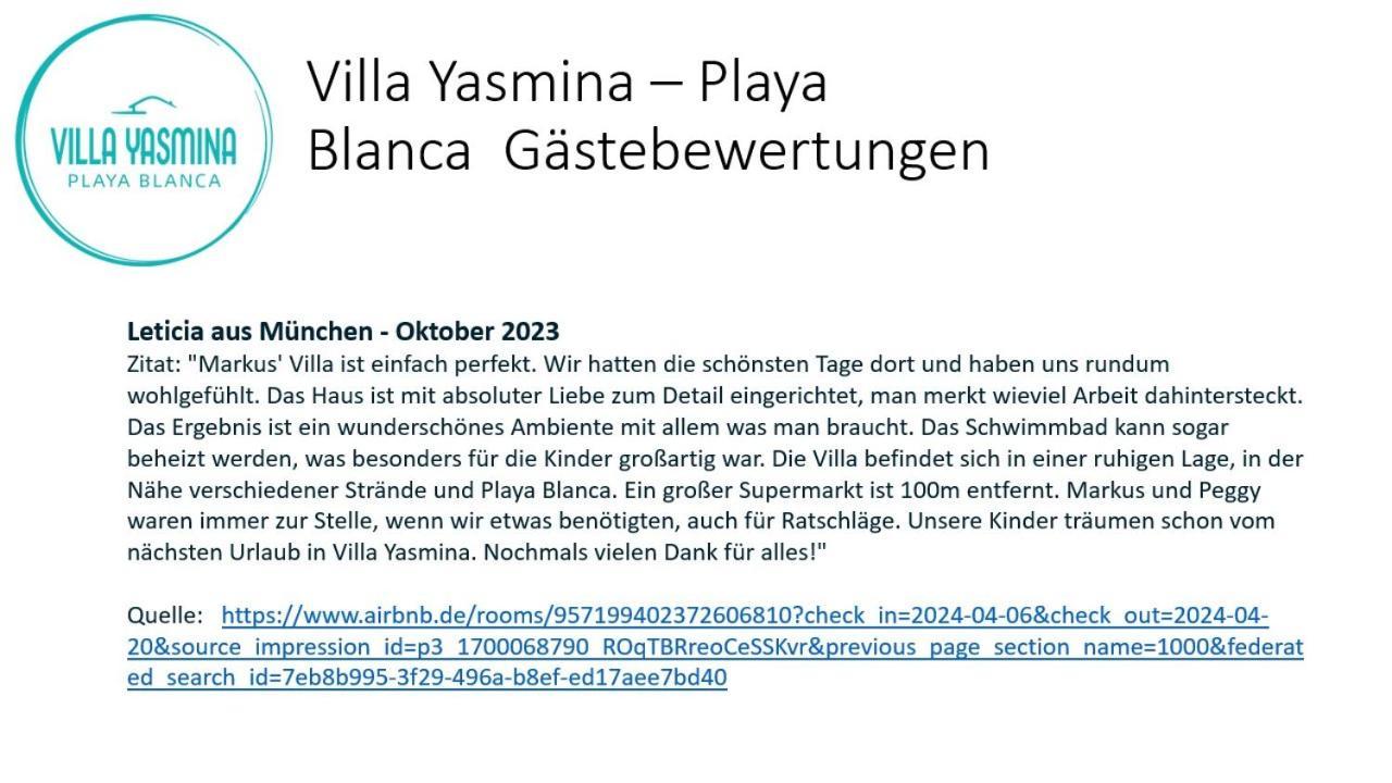 Villa Yasmina Playa Blanca Eksteriør billede