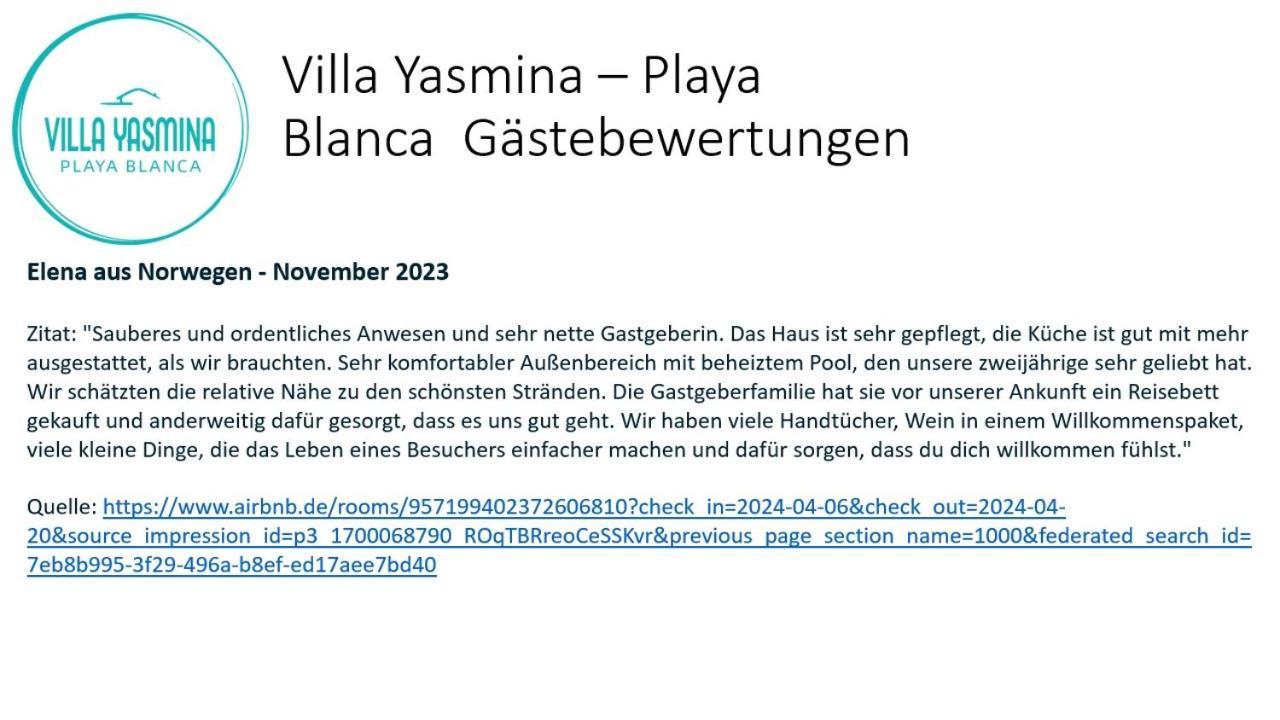 Villa Yasmina Playa Blanca Eksteriør billede