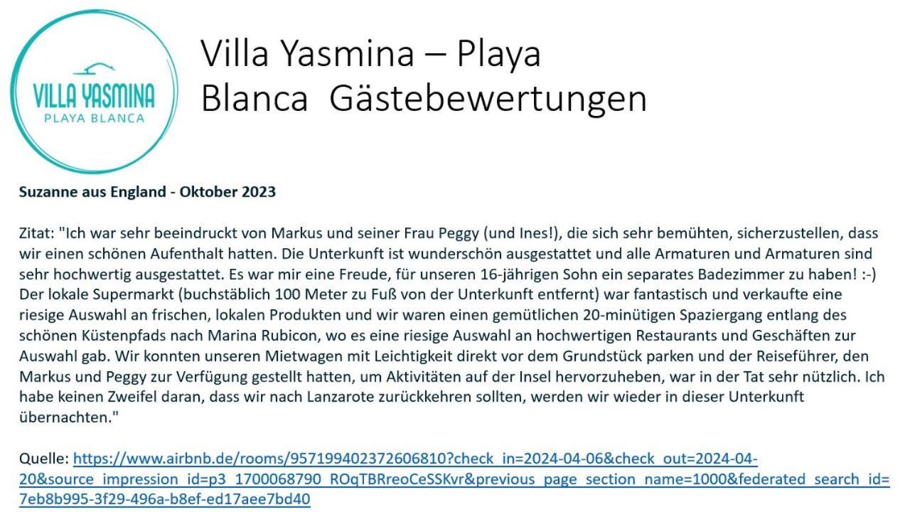 Villa Yasmina Playa Blanca Eksteriør billede